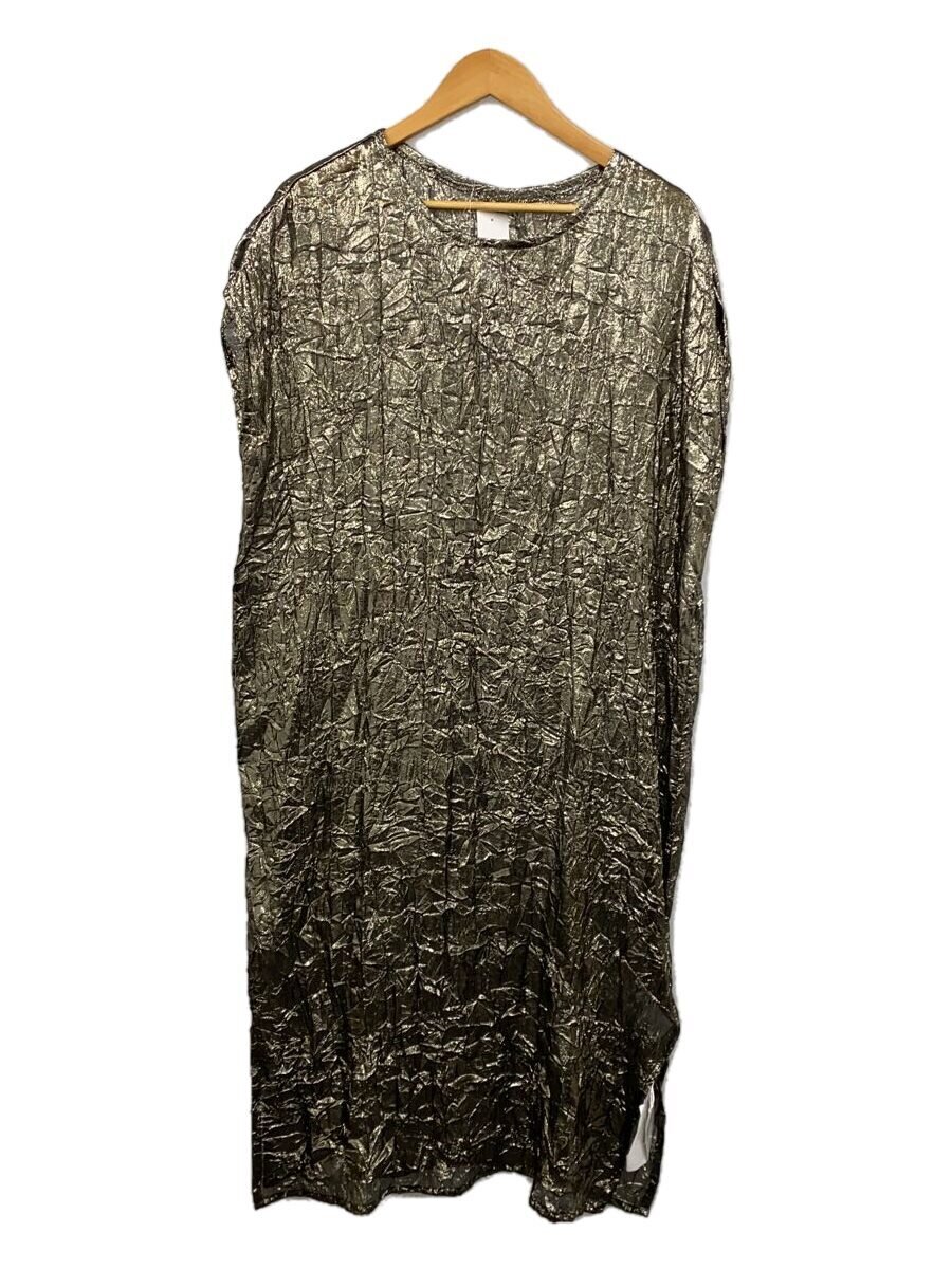 【中古】Dessin de Mode◆サイドスリットマキシワンピース/引き船付/ノースリーブ衣装/1/地絹/GLD/17DOP-182MT【レディース御召しもの】