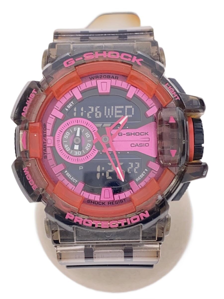 【中古】CASIO◆石英ウオッチ・G-SHOCK/デジアナ/PNK//【服飾雑貨他】