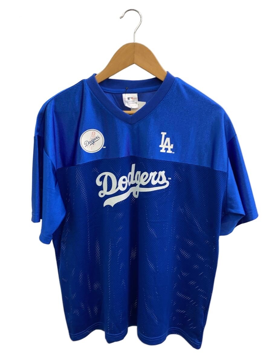 【中古】MLB◆ティーシャツ/M/ポリエステル/BLU/無地/ドジャース/力くらべティーシャツ//【レディース御召しもの】
