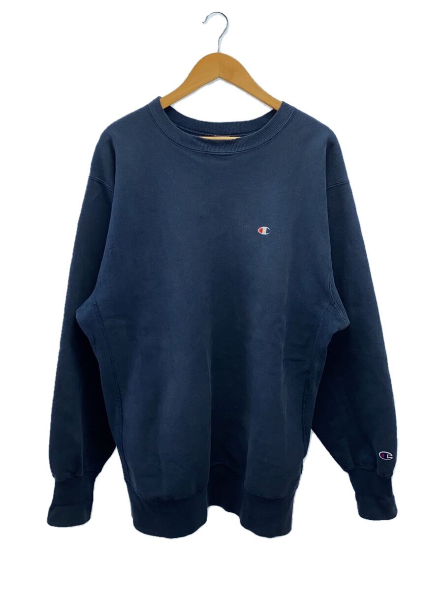 【中古】Champion◆90s/刺しゅう引き船/REVERSE WEAVE/USA製/目あり/流汗/XXXL/綿織物/米国海軍【メンズウェア】