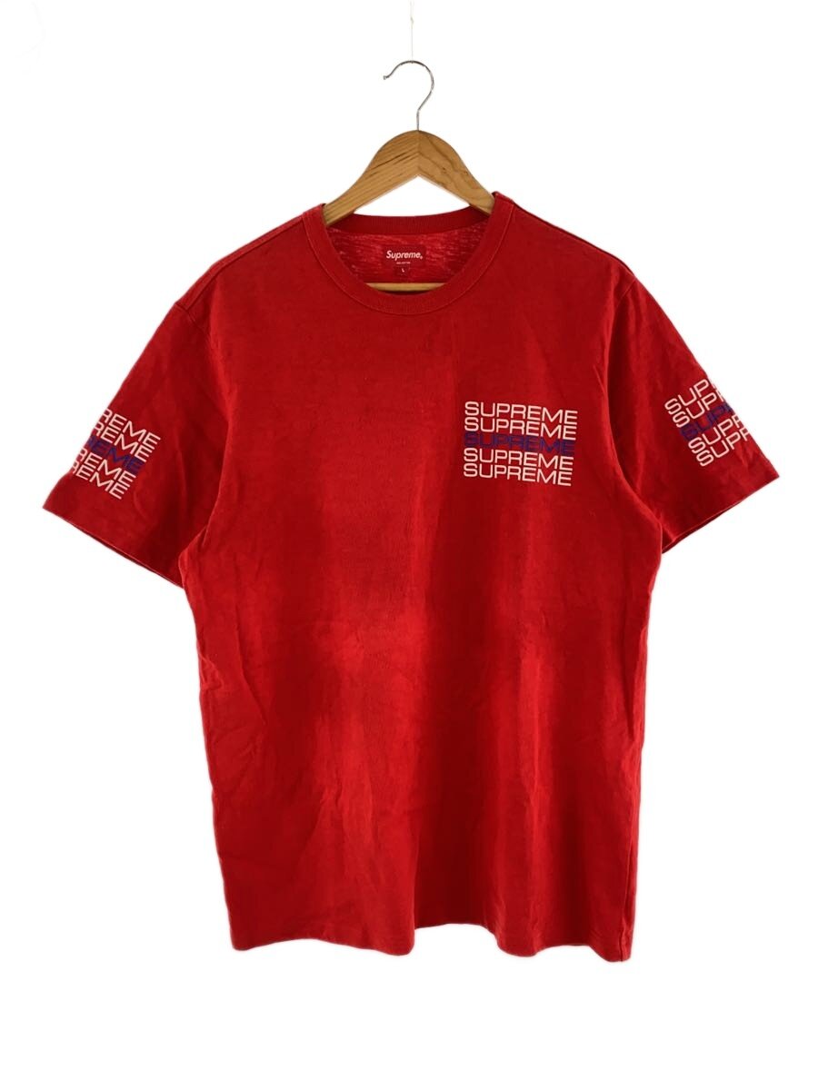 【中古】Supreme◆19SS/Stack Logo Tee/プルオーバー/L/綿織物/RED//【メンズウェア】
