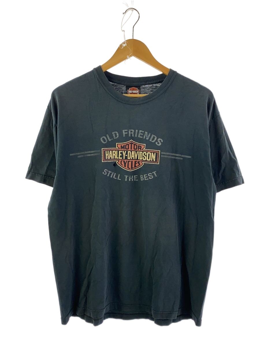 【中古】HARLEY DAVIDSON◆00s/2005/プルオーバー/綿織物/BLK/刷り上げる//【メンズウェア】