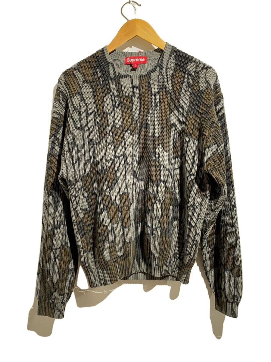 【中古】Supreme◆25ss/Old English Printed Sweater/編み物・スウェーター(朦々たる)/S/綿織物/KHK///【メンズウェア】