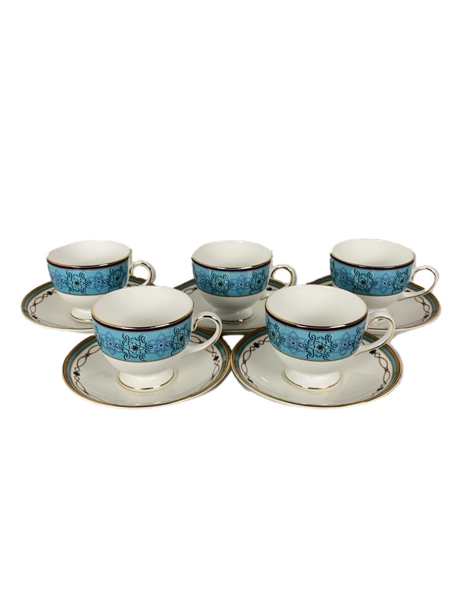 【中古】WEDGWOOD◆TURQUOISE BLUE/カップ&ソーサー/5点セット/ブルー【キッチン用品】