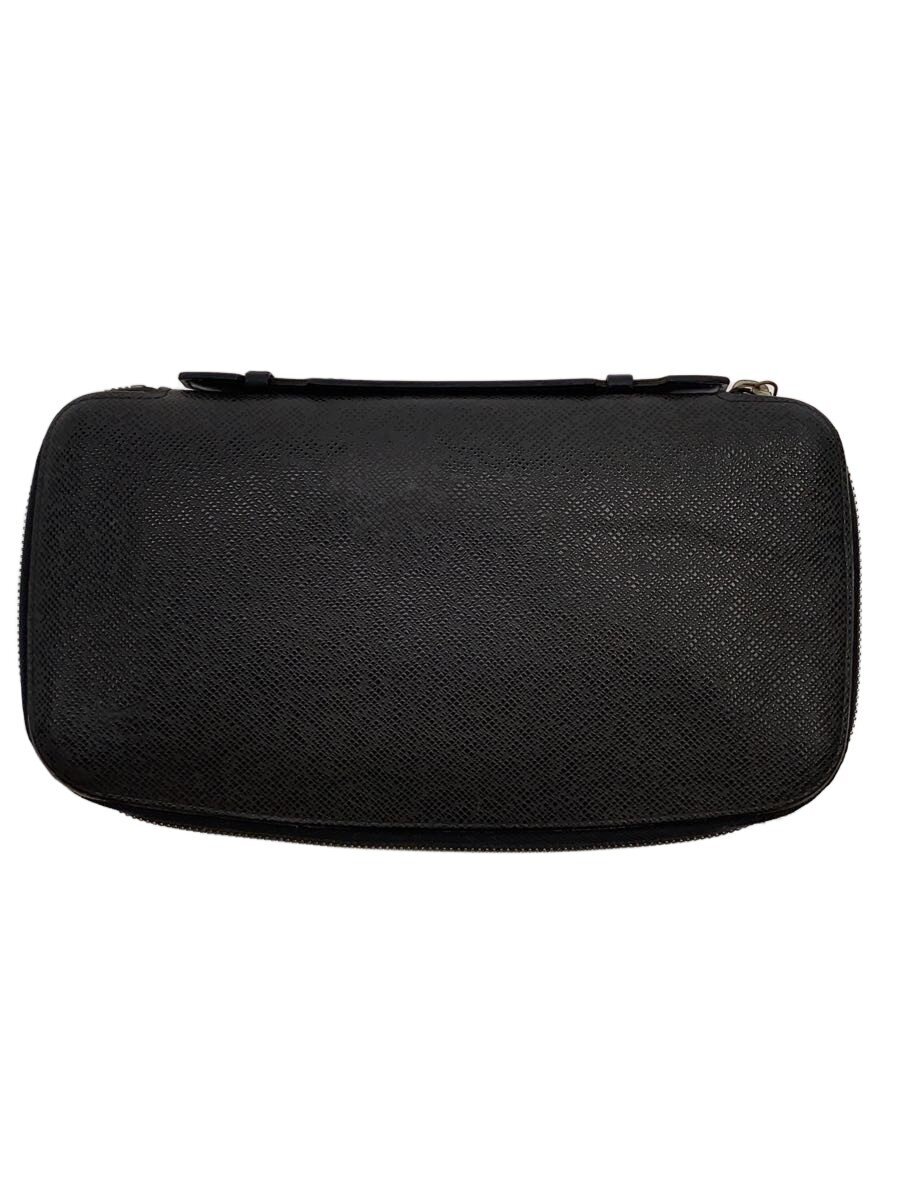 【中古】LOUIS VUITTON◆オーガナイザー・アトール_五分五分ガ/なめし革/BLK/無地/メンズ【服飾雑貨他】