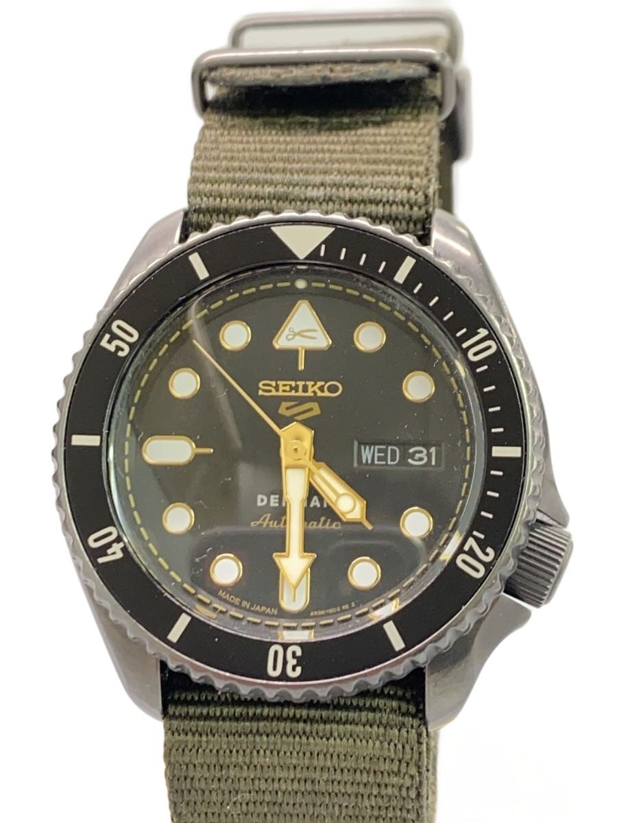 【中古】SEIKO◆ウォッチ/アナログ/ナイロン/BLK/KHK/SBSA283【服飾雑貨他】