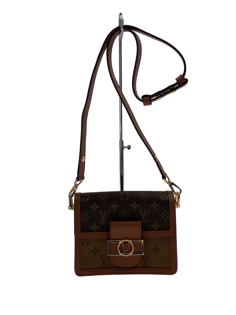 【中古】LOUIS VUITTON◆ドーフィーヌMINI_モノグラム・リバース/PVC/BRW/総柄//【御徒面子】