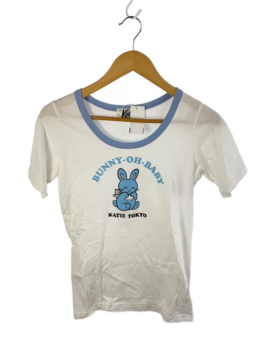 【中古】Katie◆ティーシャツ/FREE/綿織物/WHT/1CT-2113//【レディース御召しもの】