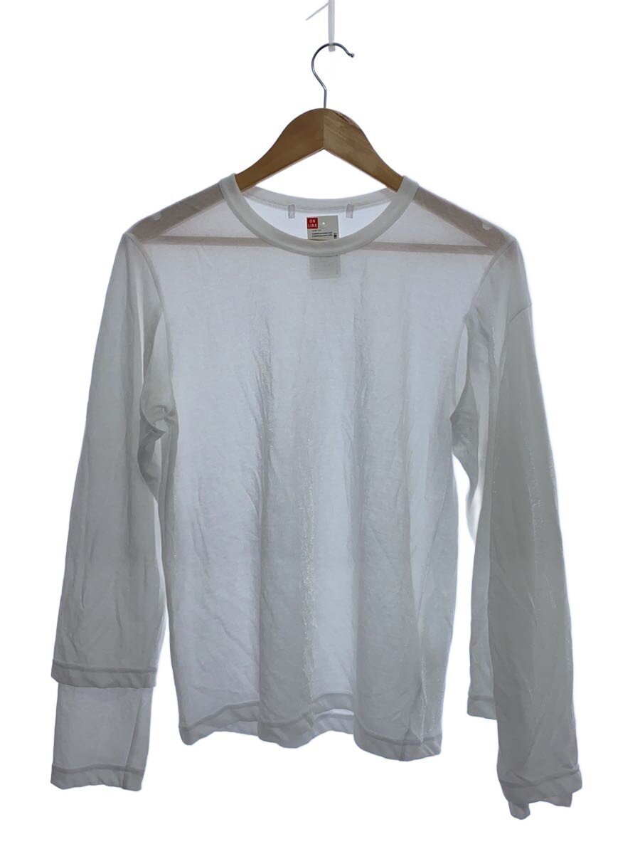 【中古】COMME des GARCONS COMME des GARCONS◆25SS/レイヤードスリーブシアーカットソー/長袖ティーシャツ/S/綿織物/白いこと/白/RO-T17【レディース御召しもの】
