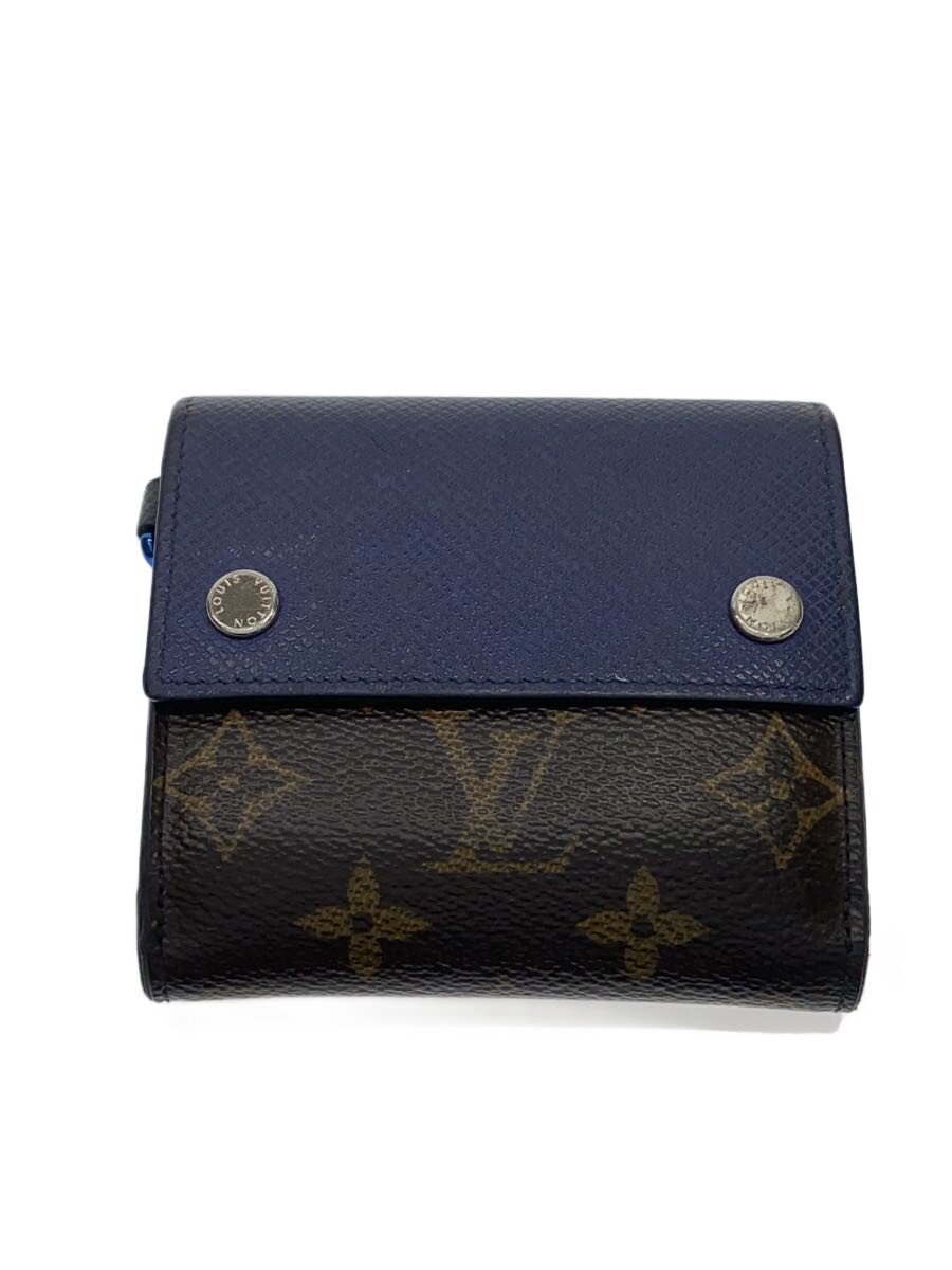 【中古】LOUIS VUITTON◆コンパクト・ウォレット_モノグラム・帆布/PVC/BRW/メンズ【服飾雑貨他】