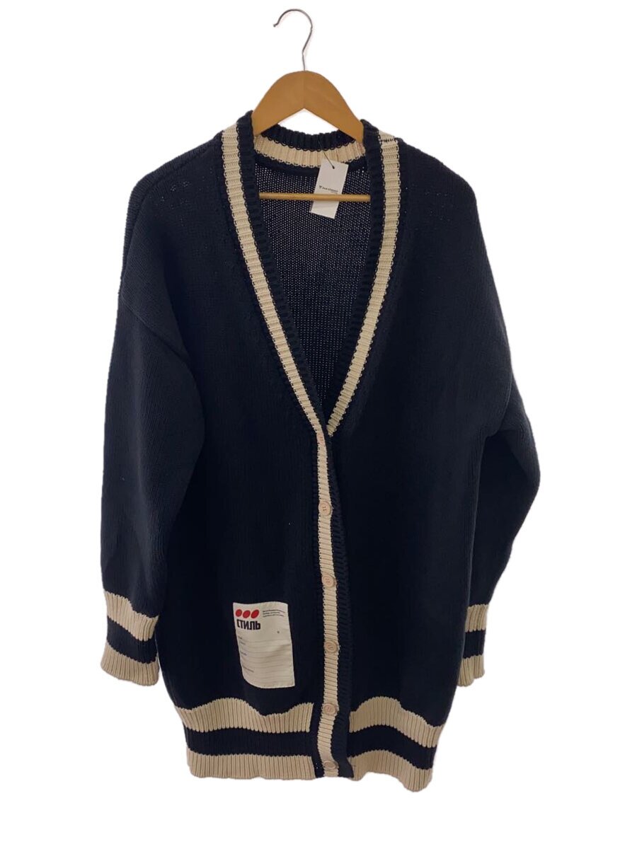 【中古】HERON PRESTON◆コントラストトリムオーバーサイズニットカーディガン/L/綿織物/BLK/HWHB001E19843010【メンズウェア】