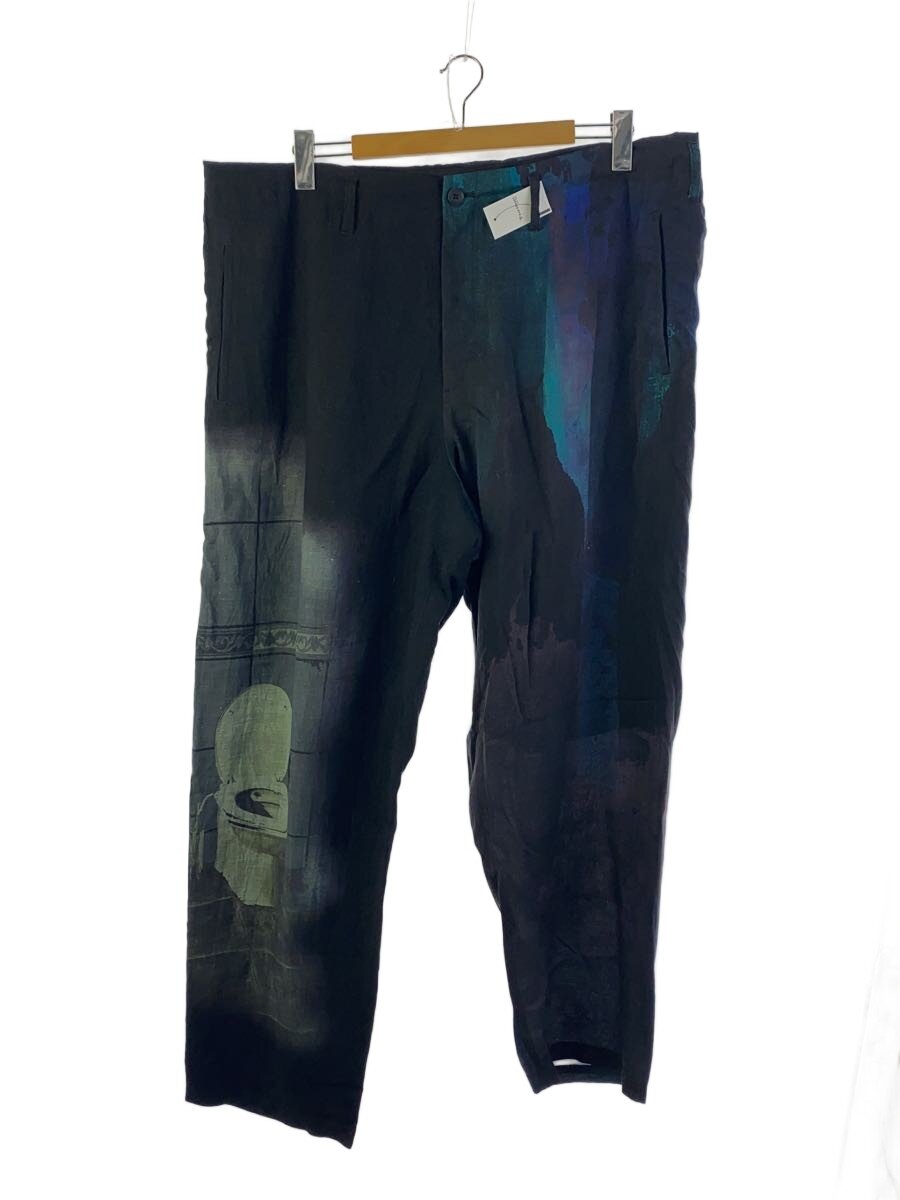 【中古】yohji yamamoto POUR HOMME◆24SS/FOUNTAIN PRINTED PANTS/異素材切替グラフィックイージーパンツ/ブラック【メンズウェア】｜2ｎｄ STREET 店