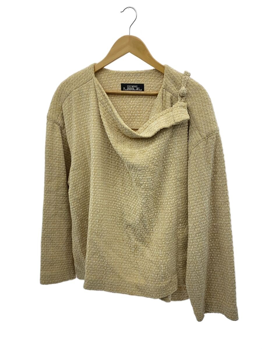 【中古】ISSEY MIYAKE◆pwrmanwntw/否色つや上衣/M/--/BEG/向こう正面/汚れた状態有【レディース御召しもの】