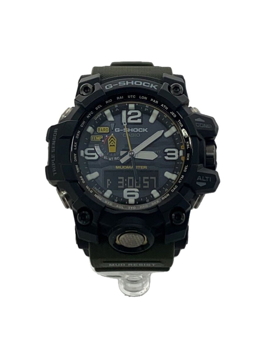 【中古】CASIO◆ソーラーウオッチ・G-SHOCK/デジアナ/天然ゴム/BLK/KHK//【服飾雑貨他】