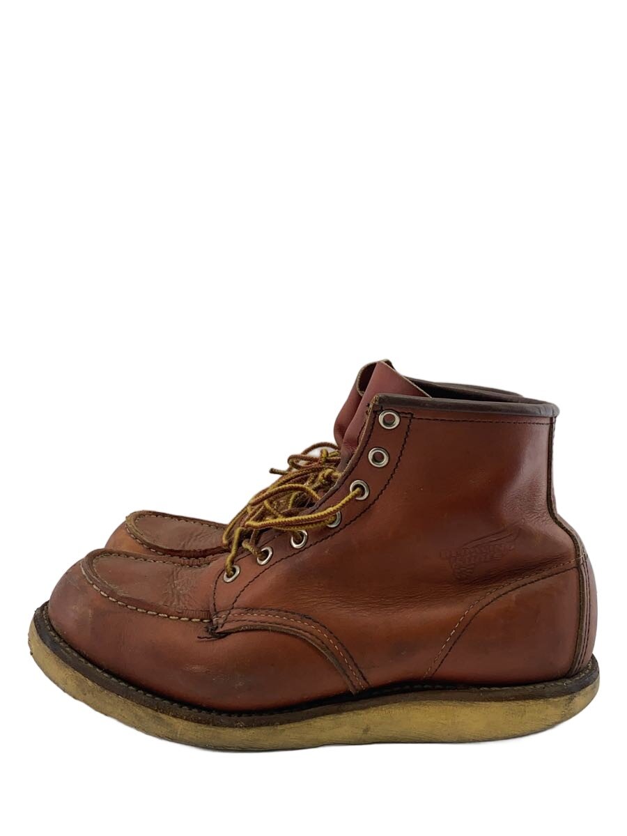 【中古】RED WING◆レースアップブーツ・6インチクラシックモックトゥ/27珊/RED/なめし革//【シューズ】