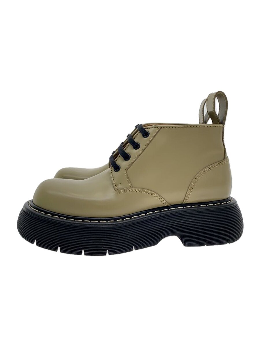 【中古】BOTTEGA VENETA◆ザバウンスレースアップブーツ/37.5/KHK/レザー【シューズ】|2nd STREET 店