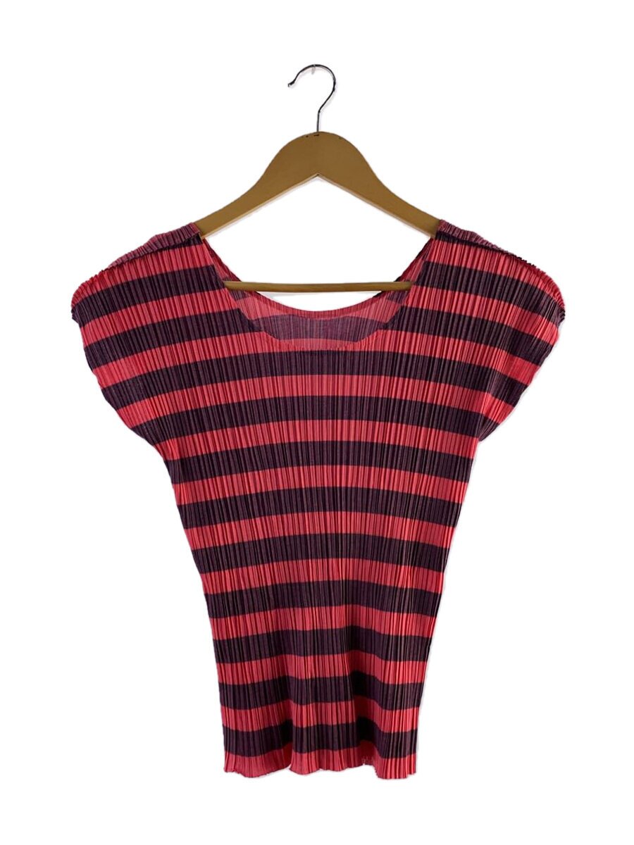 【中古】PLEATS PLEASE ISSEY MIYAKE◆ノースリーブトップ/3/ポリエステル/PNK/間借り人/PP21-JK662【レディースお召しもの】