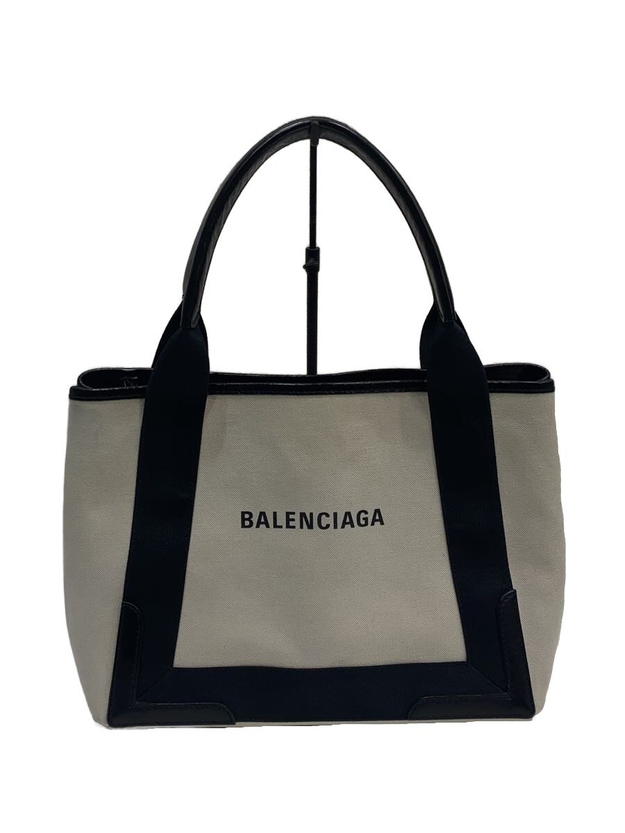 【中古】BALENCIAGA◆navy CABAS S/ハンドバッグ/--/WHT/339933・9260・S・002123【バッグ】｜2ｎｄ STREET 店