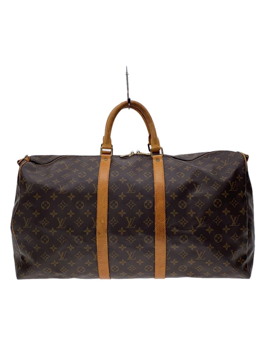 【中古】LOUIS VUITTON◆ストラップ欠品/キーポル・バンドリエール55_モノグラム・帆布_BRW/PVC/BRW【御徒面子】