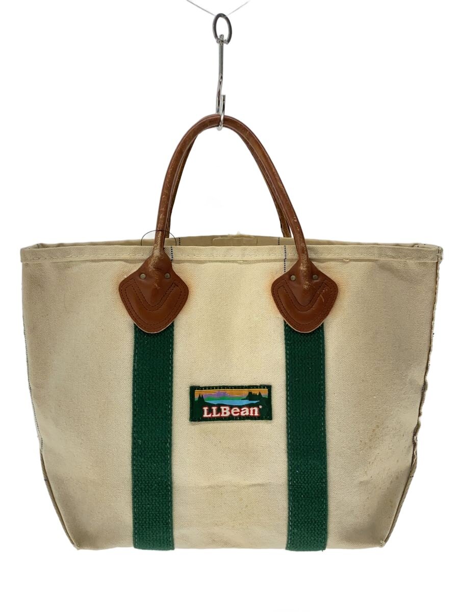 【中古】L.L.Bean◆90s/BOATandTOTE/なめし革手持ち部分/トートバッグ/帆布/IVO【御徒面子】