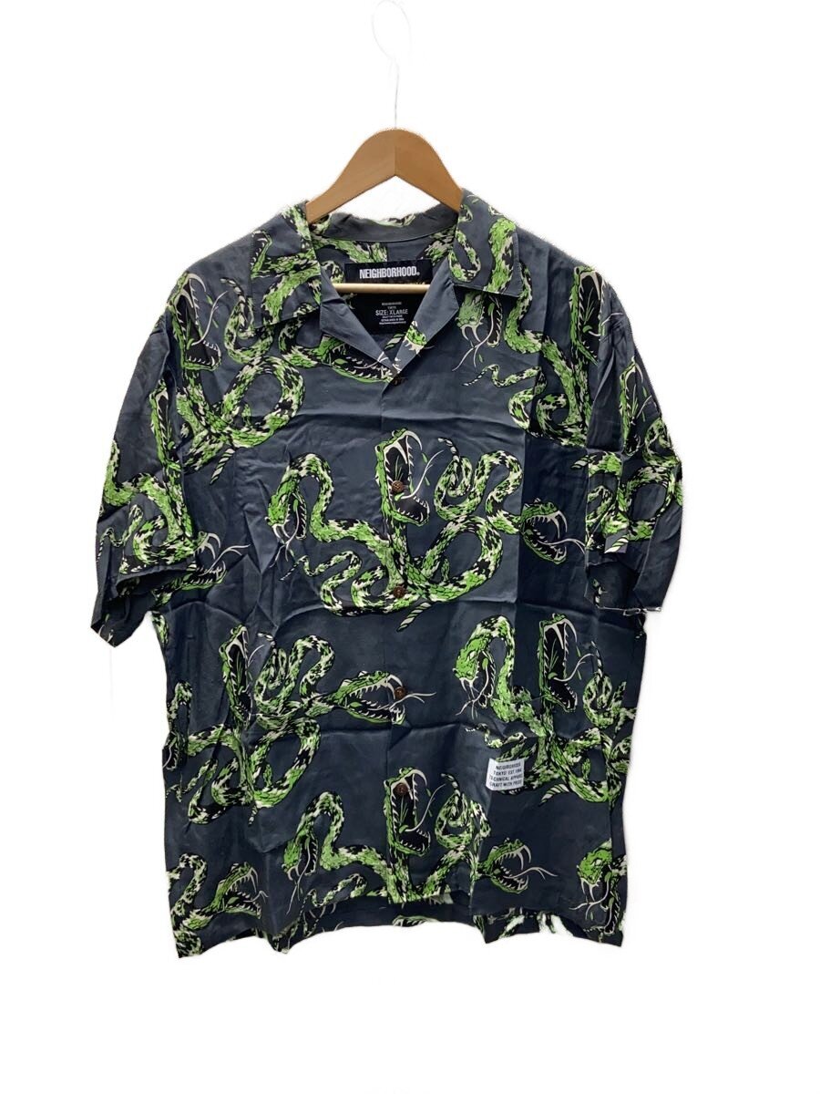 【中古】NEIGHBORHOOD◆半袖プルオーバー/XL/人絹/薄墨色/総柄/201TSNH-SHM08//【メンズウェア】