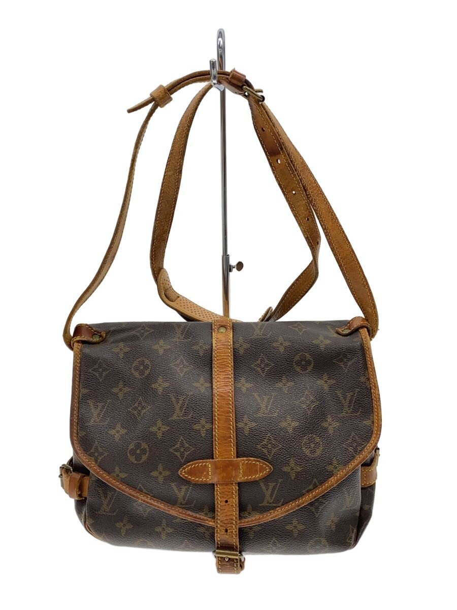 【中古】LOUIS VUITTON◆1)ソミュール30_モノグラム・帆布/PVC/赤銅色【御徒面子】