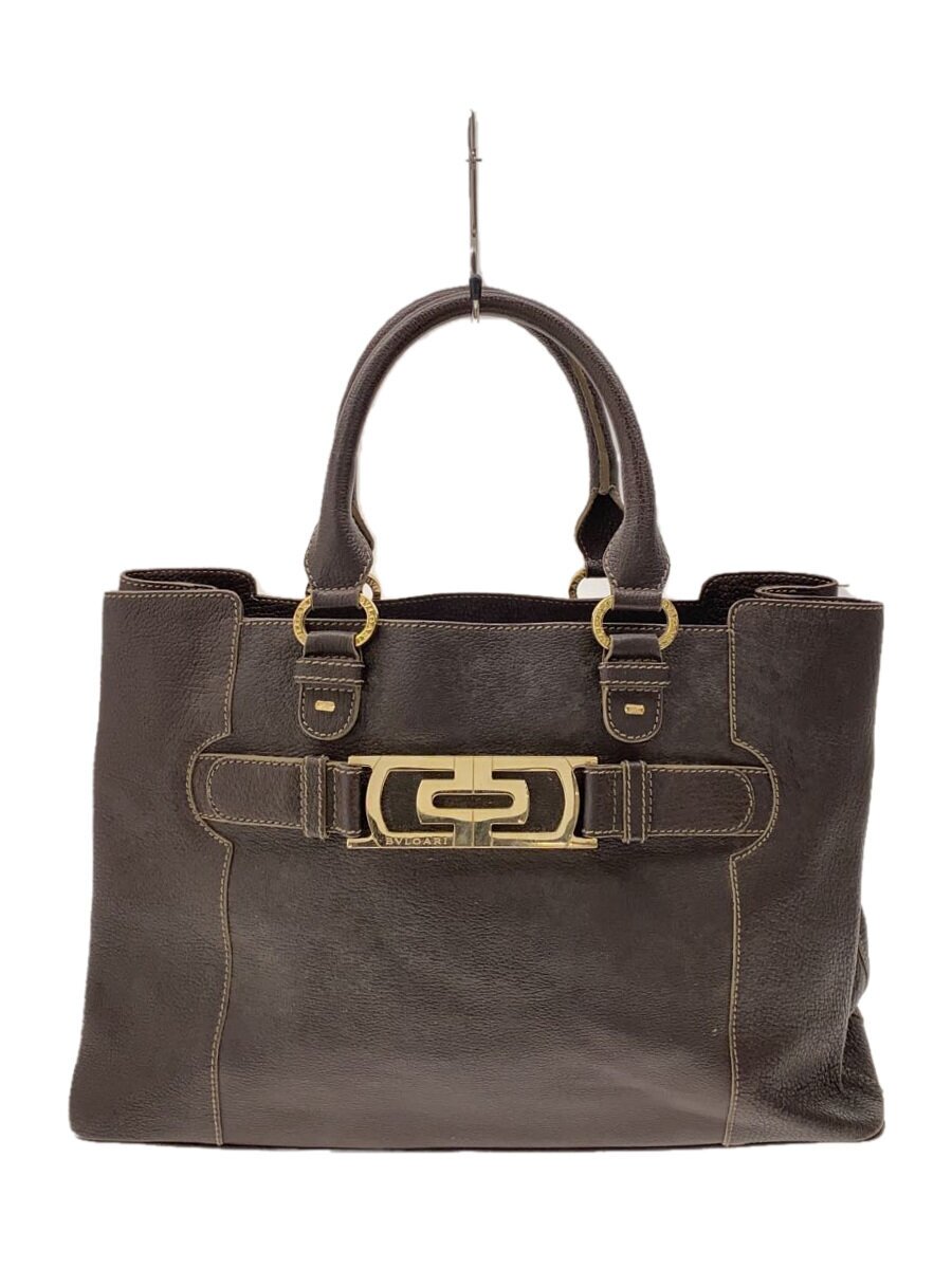【中古】BVLGARI◆底スレ・金具キズ・中汚れ・ホツレ有/トートバッグ/レザー/BRW【バッグ】｜2ｎｄ STREET 店