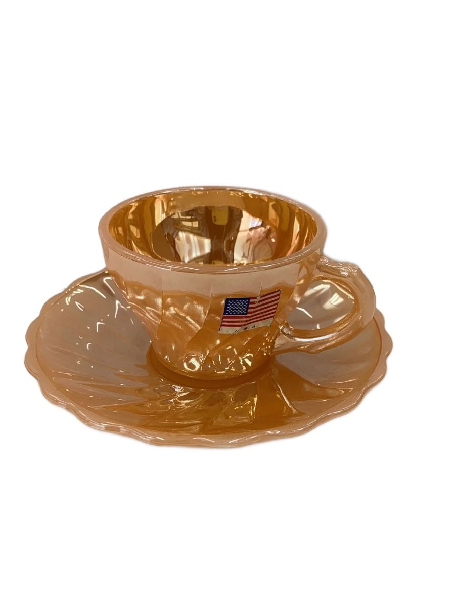 【中古】Fire King◆ピーチラスター/カップ&ソーサー【キッチン用品】