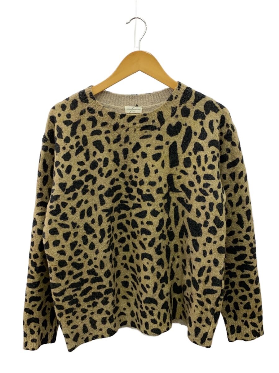 【中古】DRIES VAN NOTEN◆編み物・スウェーター(朦々たる)/ラムウール/カシミヤ/BEG/毛の荒物【メンズウェア】