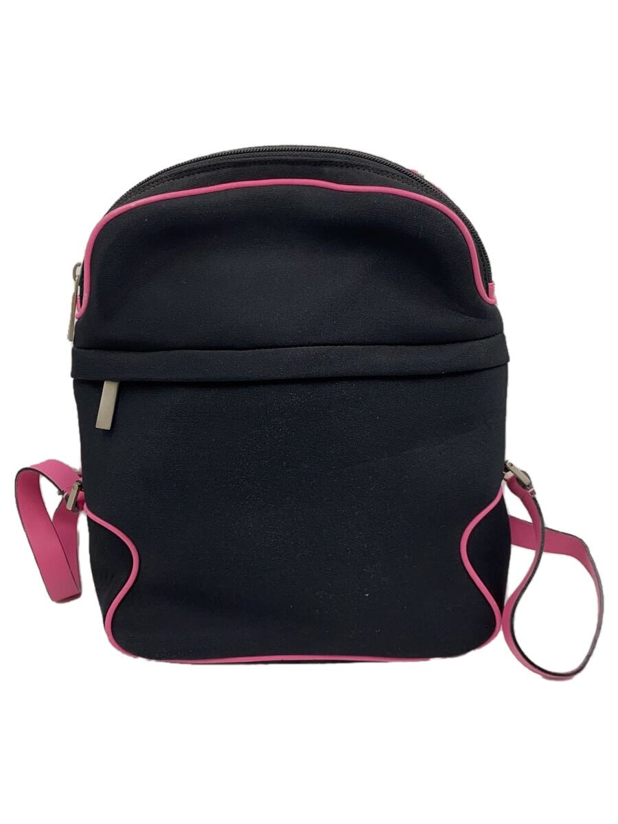 【中古】Salvatore Ferragamo◆背嚢/ポリエステル/BLK/無地/金-21 0347【御徒面子】