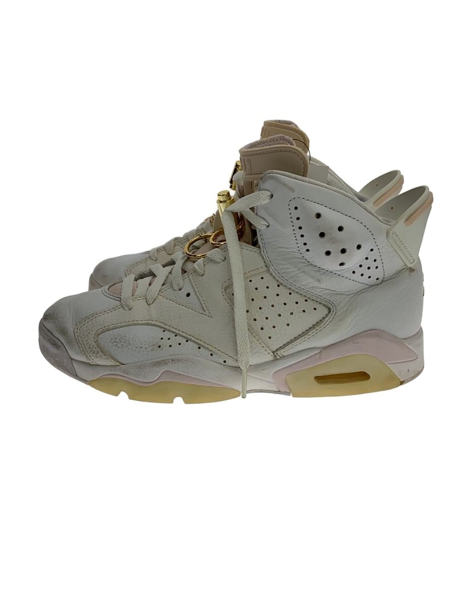 【中古】NIKE◆AIR JORDAN 6 RETRO_エアジョーダン 6 レトロ/26珊/WHT【シューズ】