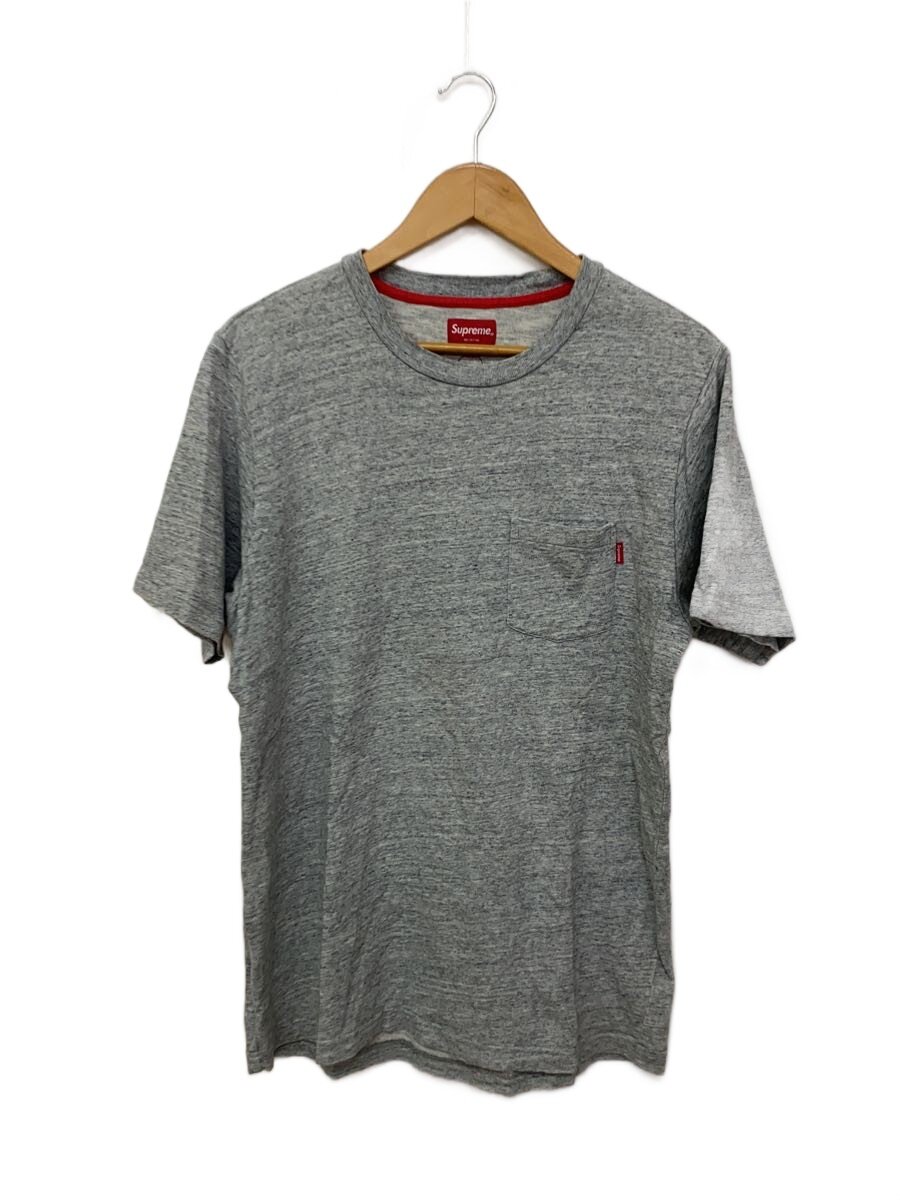 【中古】Supreme◆S/S Pocket Tee/プルオーバー/M/綿織物/GRY【メンズウェア】