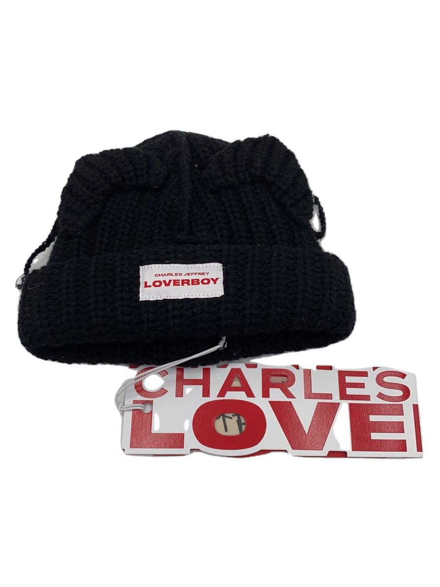 【中古】CHARLES JEFFREY LOVERBOY◆chunky ears beanie/キッズ服飾/かぶり笠/羊毛/BLK/CJLSS22BCEB【キッズ】