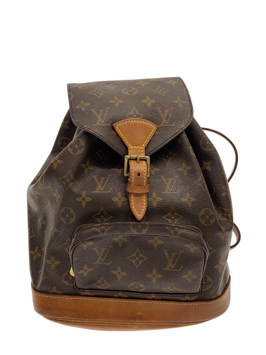 【中古】LOUIS VUITTON◆モン掏摸MM_モノグラム・帆布/PVC/BRW/背嚢/M51136【御徒面子】