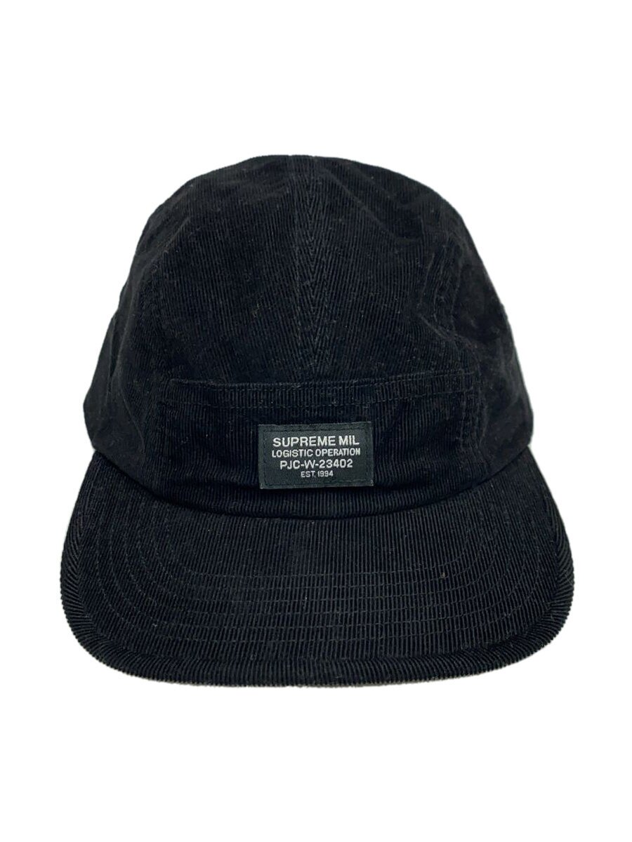 【中古】Supreme◆24AW/Corduroy Pocket Camp Cap/旗がしら/FREE/コール天/BLK/メンズ【服飾雑貨他】