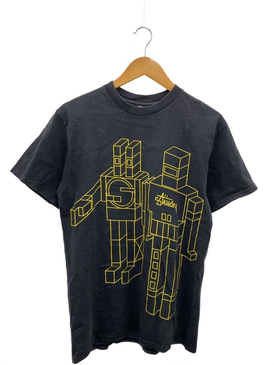 【中古】STUSSY◆プルオーバー/M/綿織物/BLK/Delta Giant Robot/色褪せ有り【メンズウェア】