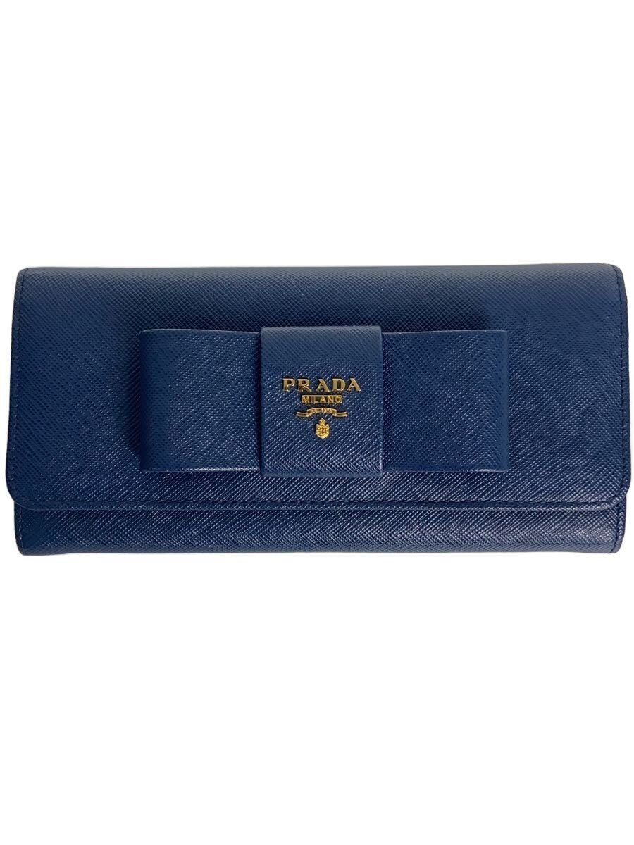 【中古】PRADA◆サフィアーノ/リボン/カードケース付/長財布/レザー/NVY/レディース/1MH132//【服飾雑貨他】｜2ｎｄ STREET 店