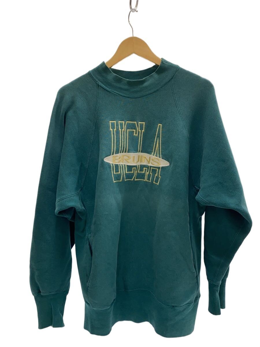 【中古】Champion◆90s/REVERSE WEAVE/モックネック/UCLA/刺しゅう/流汗/XL/綿織物/GRN【メンズウェア】