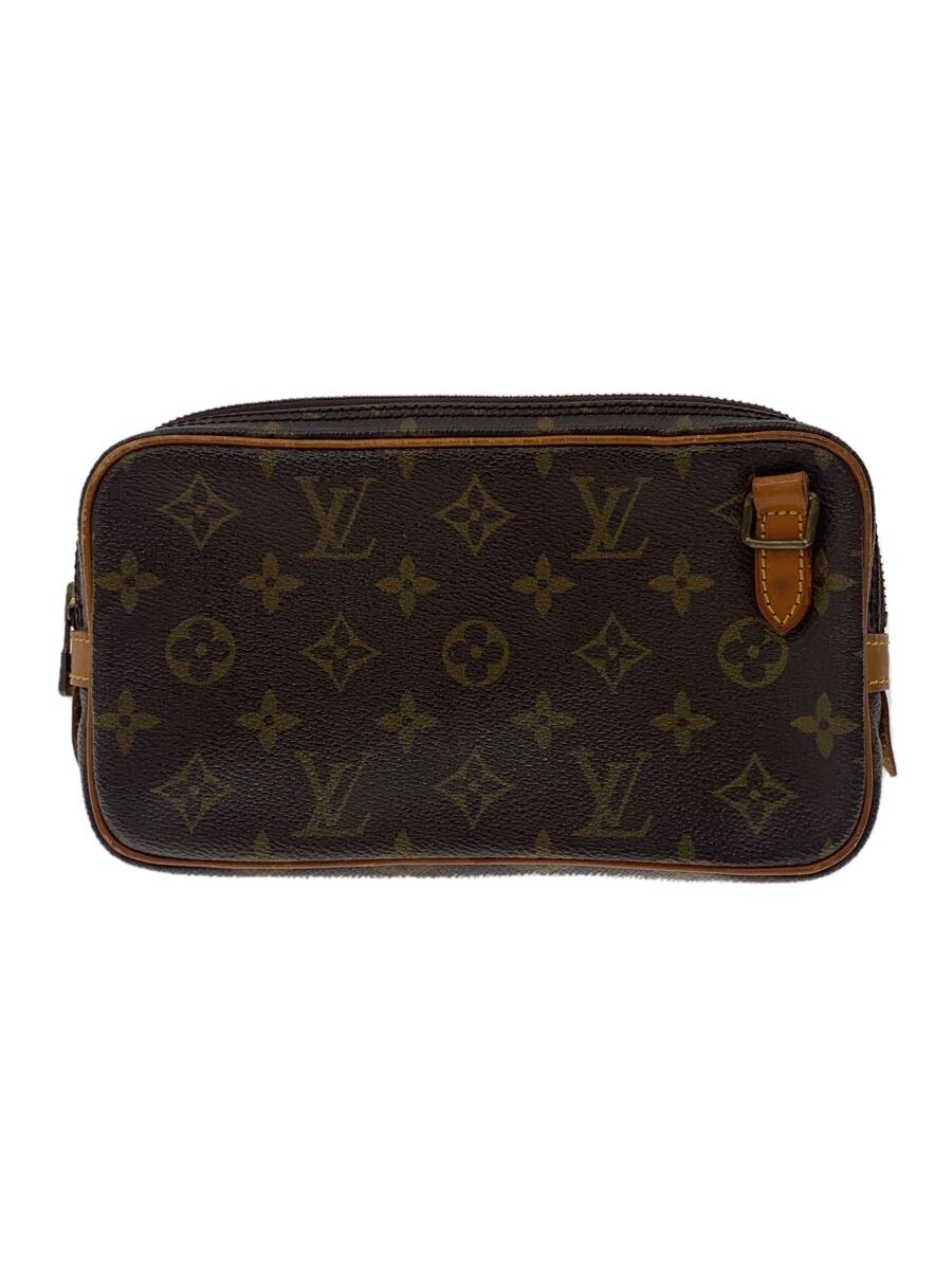 【中古】LOUIS VUITTON◆ポシェット・マルリー・バンドリエール_モノグラム・帆布_BRW/PVC/BRW【御徒面子】