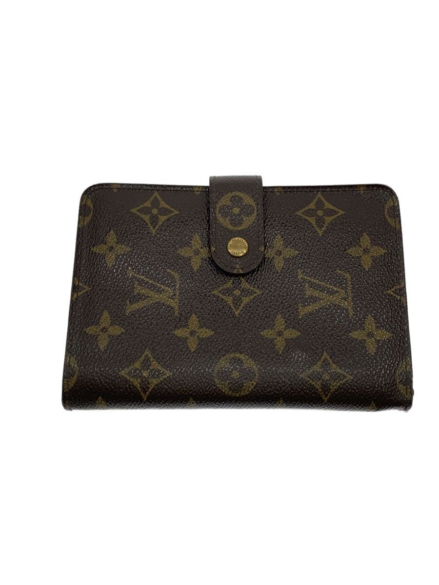 【中古】LOUIS VUITTON◆ポルト・パピエ・ジップ_モノグラム・帆布/PVC/BRW/総柄/メンズ【服飾雑貨他】