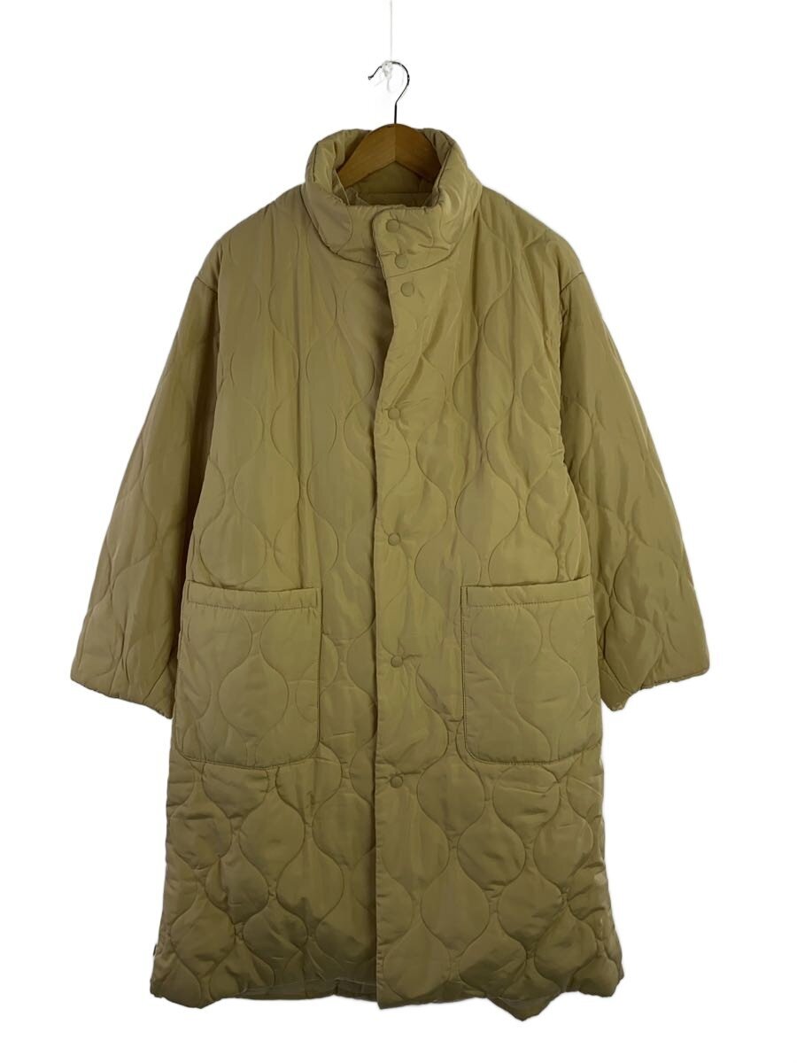 【中古】MOUSSY◆REVERSIBLE PUFFER LONG COAT/1/綿織物/IVO/無地/010FAH30-6750【レディース御召しもの】