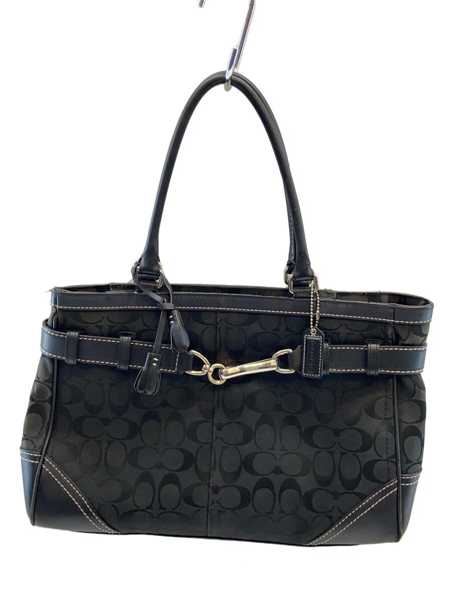 【中古】COACH◆トートバッグ_書き判/--/BLK【御徒面子】
