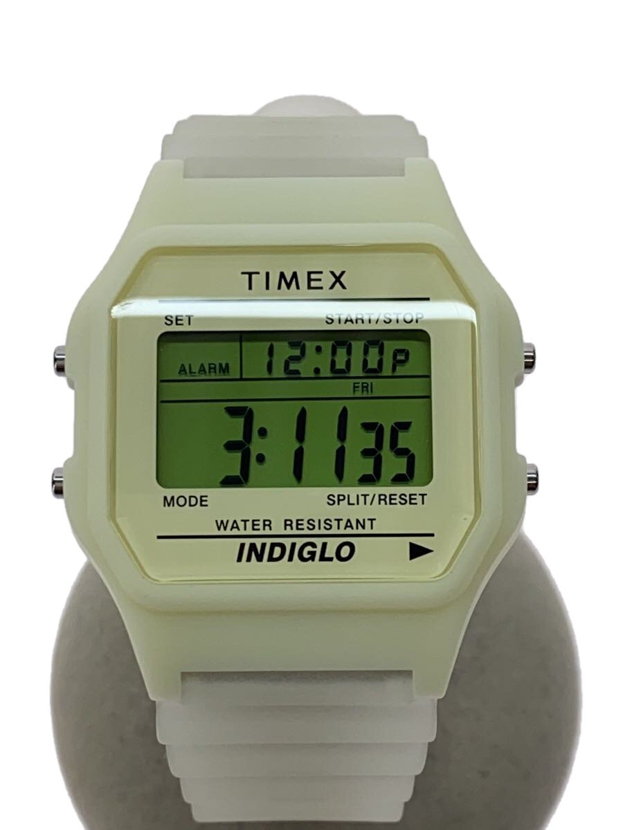 【中古】TIMEX◆石英ウオッチ/デジタル/--/GRN/CRM/可塑性物質/TW2Y02600【服飾雑貨他】