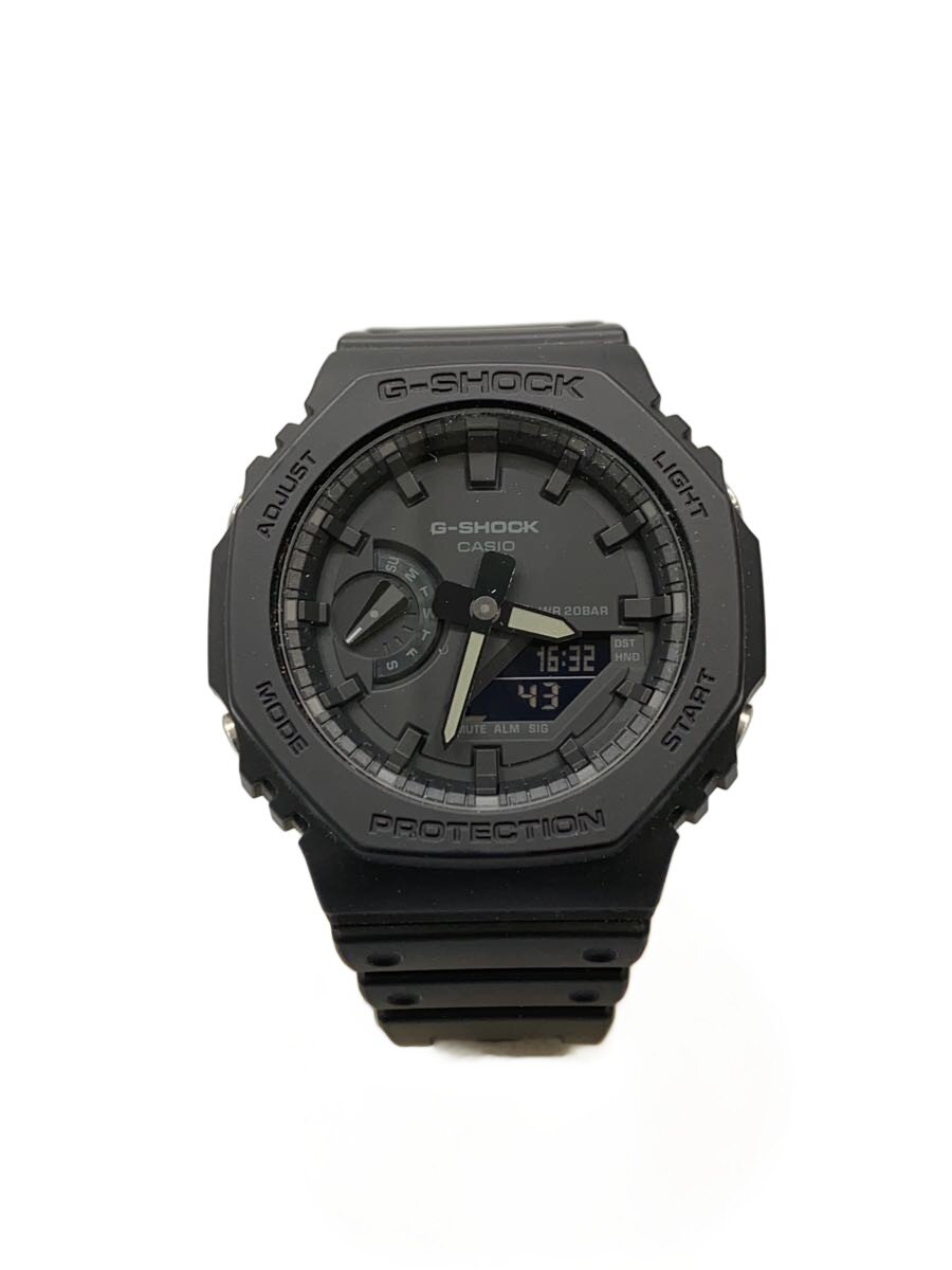 【中古】CASIO◆石英ウオッチ・G-SHOCK/デジアナ/天然ゴム/BLK/BLK/SS【服飾雑貨他】