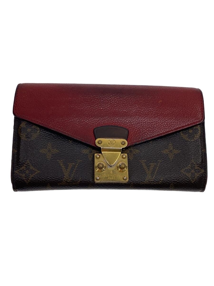 【中古】LOUIS VUITTON◆ポルト・フォイユ・パラス_トリヨン_モノグラム・帆布/PVC/BRW/レディース//【服飾雑貨他】