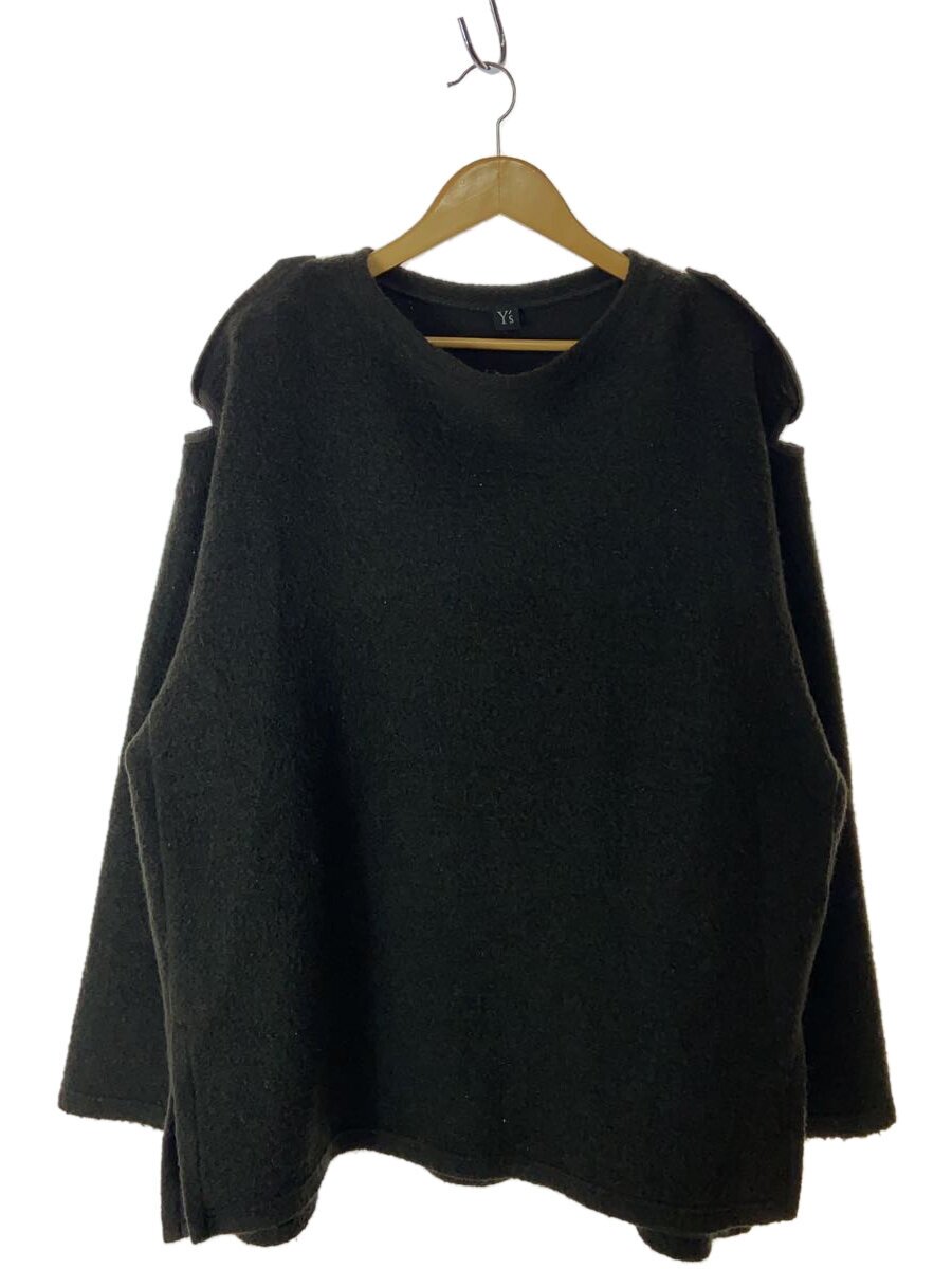 【中古】Y’s◆20AW/編み物・プルオーバー(薄っぺら)/2/アクリル樹脂/GRN/無地/YR-B01-804【メンズウェア】
