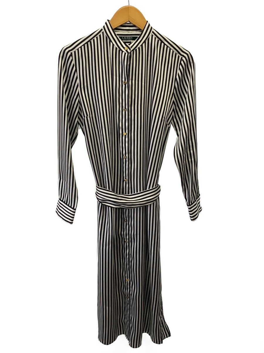 【中古】LAUREN RALPH LAUREN◆プルオーバー衣装/2/ポリエステル/WHT/縞模様【レディース御召しもの】