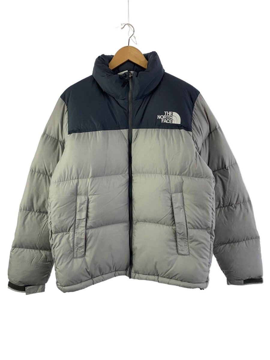 【中古】THE NORTH FACE◆NUPTSE JACKET_ヌプシジャケット/L/ナイロン/GRY//【メンズウェア】