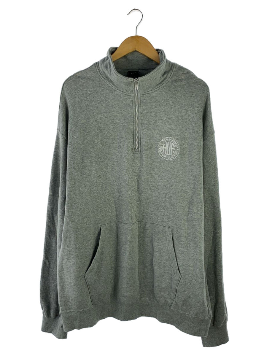 【中古】HUF◆トップス/XL/綿織物/GRY//【メンズウェア】