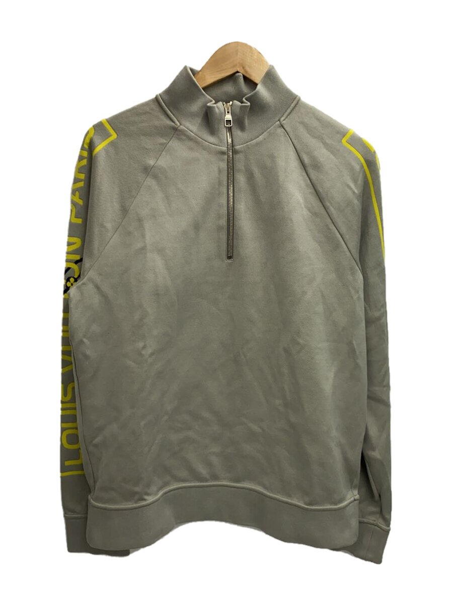 【中古】LOUIS VUITTON◆汗水/L/綿織物/GRY/RM191M IYF HGY03W/19ss/アームロゴハーフジップスウェット【メンズウェア】